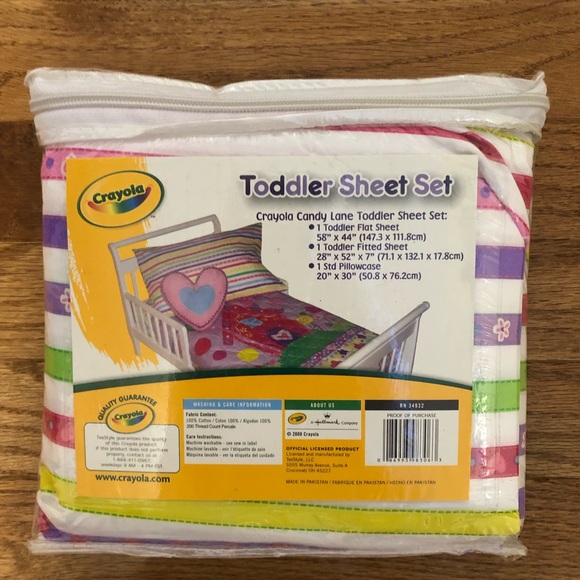 Brand New Crayola  Toddler Sheet Set - Picture 2 of 2